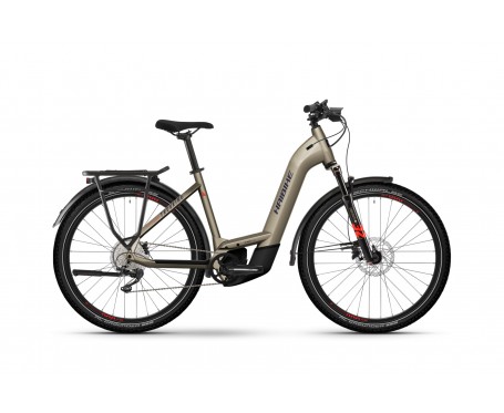 Haibike Trekking 8 Low Electric 27.5" Wheel Hybrid Coffee/Red/Blue Bosch Performance CX Smart System 750wh Battery 2024